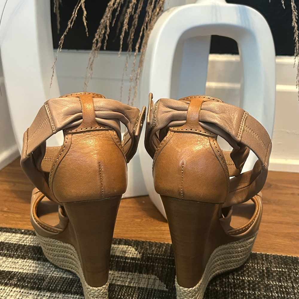 Burberry Tan Wedge Sandals - Picture 2 of 5